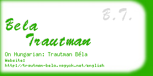 bela trautman business card